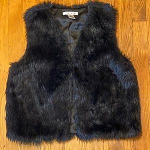 Black Faux Fur Vest